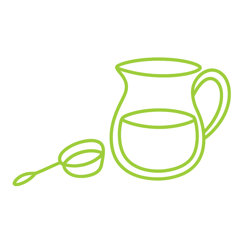 Matcha-Sieb-Milch